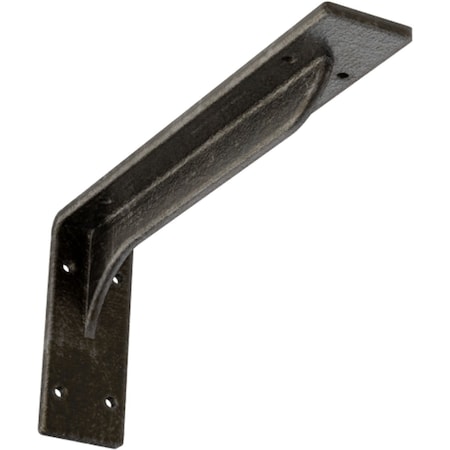 Ekena Millwork Embrey Steel Bracket, Antiqued Warm Silver 2"W x 12"D x 5 1/4"H BKTM02X12X05EBAWS